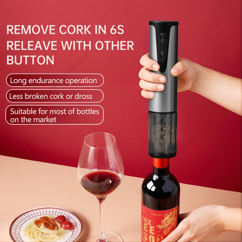 Electric Wine Bottle Opener Charged Automatic Reusable Easy Carry Red Wine Opener Gift for Waiter Women Home Kitchen Party Bar