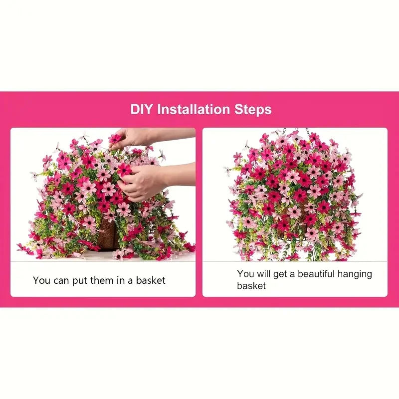 1pc Artificial Hanging Sunflower Weather Resistant  Decor for Home Garden Wedding Garden Decoration Decorative Flower Bunch