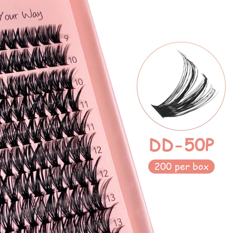 DIYDAY 20P/30P/40P/50P/60P/80P Lash Extension Cluster DIY Glue-free False Lash Clusters home DIY beauty tool eyelash