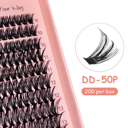 DIYDAY 20P/30P/40P/50P/60P/80P Lash Extension Cluster DIY Glue-free False Lash Clusters home DIY beauty tool eyelash