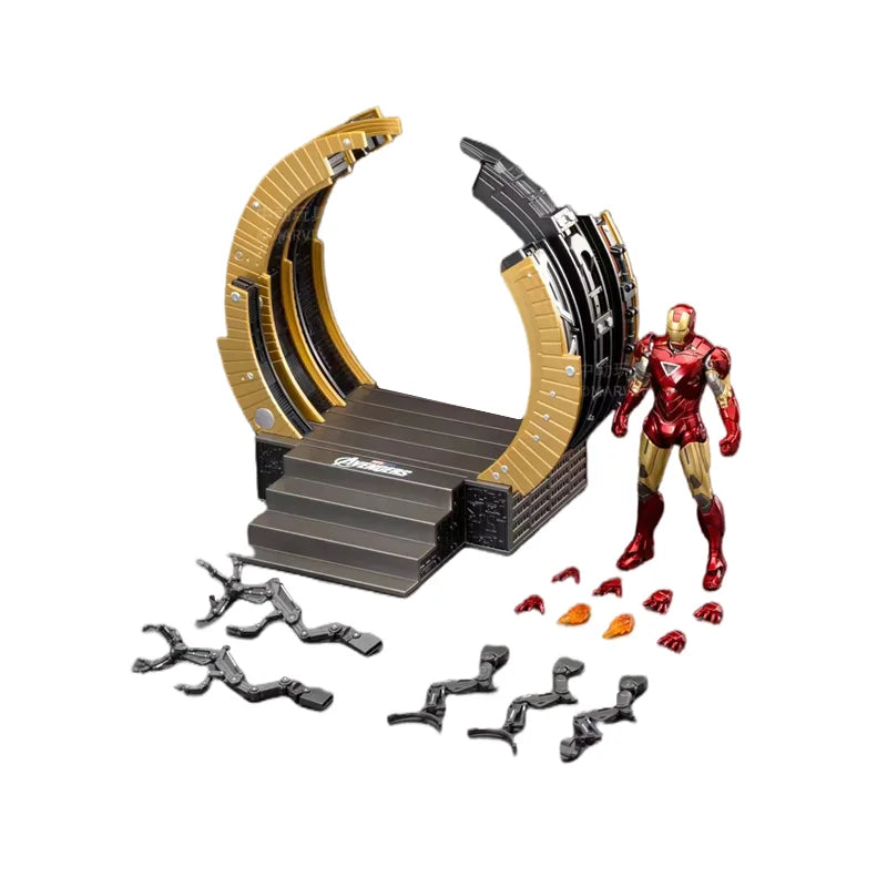ZD Toys Avengers Iron Man Action Figure MK6 Suit-up Gantry Suit Up Gantry With MK4 Tony Stark Legends Collection Toy Gift