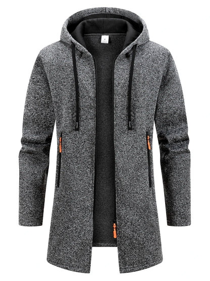 New Streetwear Men's Long Sleeve Sweatshirts for Men Zipper Hooded Oversize Winter Warm Jacket Coat Outdoor Tracksuit Men