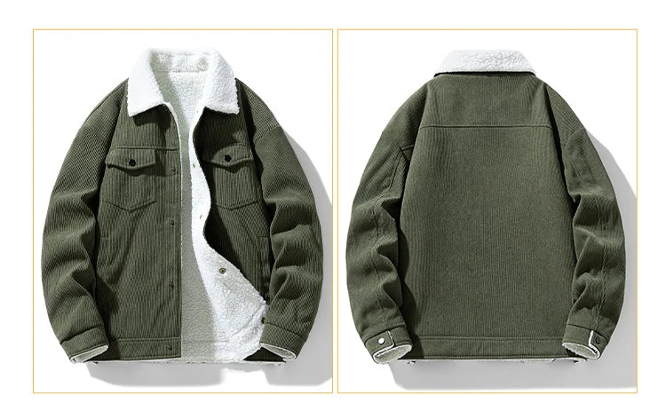 Men's Jackets and Coats Fashion Warm Corduroy Thick Coats 2026 Winter Fashion Men's Coats Down Jackets Men's Cotton Clothing