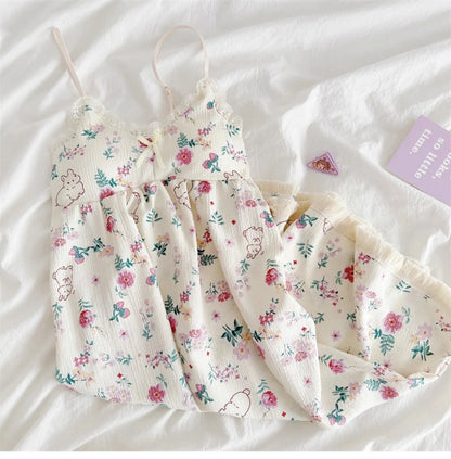 Women's Floral V-Neck Halter Nightgown