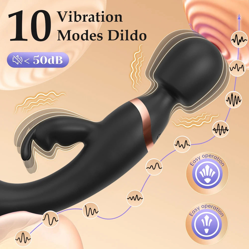 Powerful  Rabbit Vibrator for Women Clitoris Stimulate Massage Plug G Spot Vagina Female Masturbator Sex Toys for Adult 18