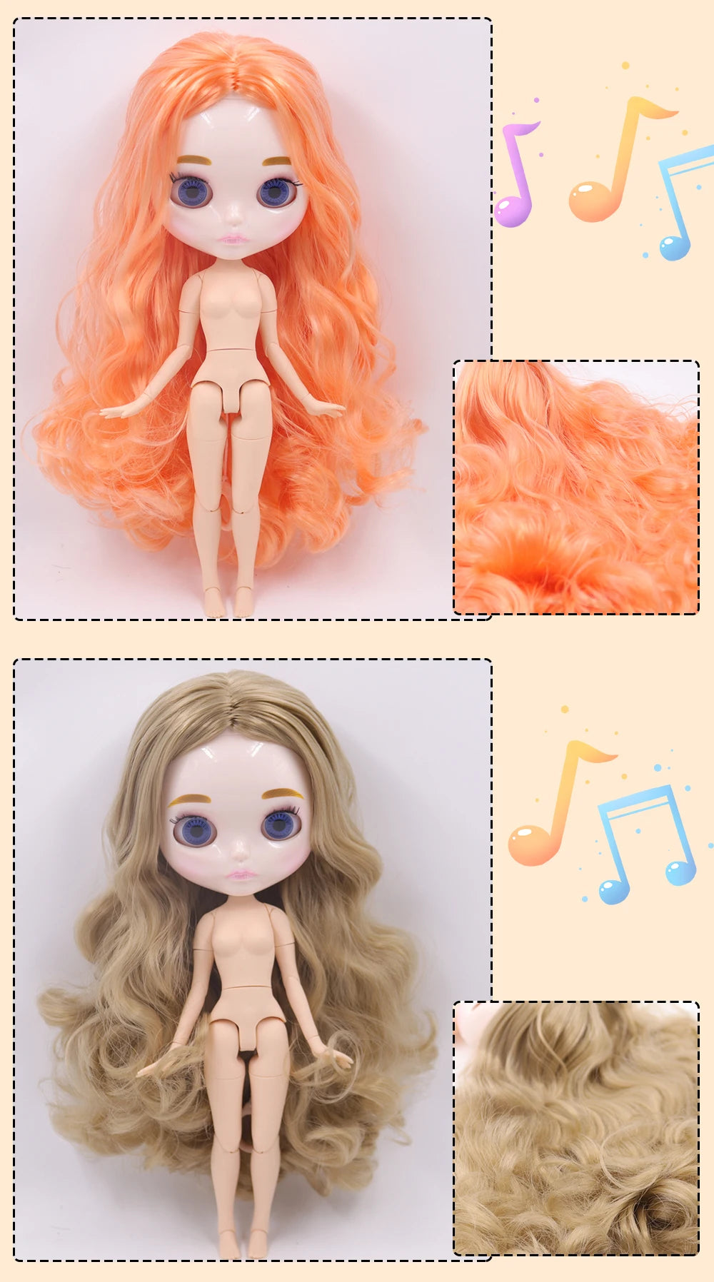 ICY DBS Blyth Doll Carved Lips Face White Skin Joint Body 1/6 BJD Special Price OB24 Toy Gift