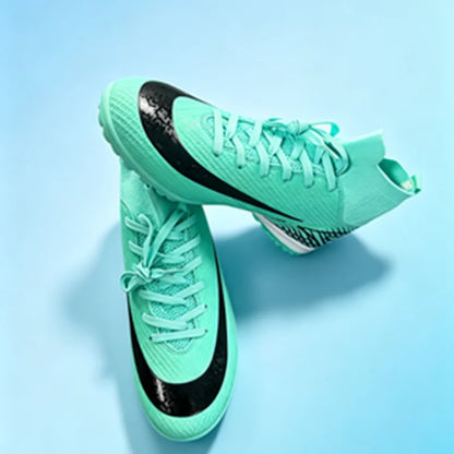 Shock-absorb TF Football Boots Soft Thick PU Textile Rubber Outsole Anti-slip Relieve Long-time Training Foot Fatigue