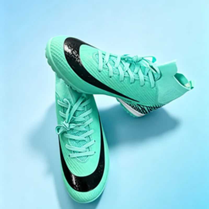 Shock-absorb TF Football Boots Soft Thick PU Textile Rubber Outsole Anti-slip Relieve Long-time Training Foot Fatigue