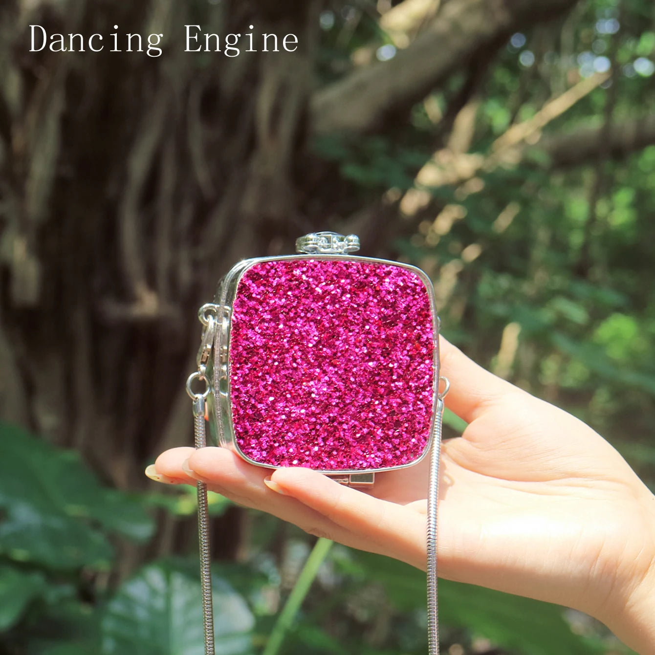 Women's Jelly Plastic Novelty Mini Clutch Bag – Evening & Party, Rose Red