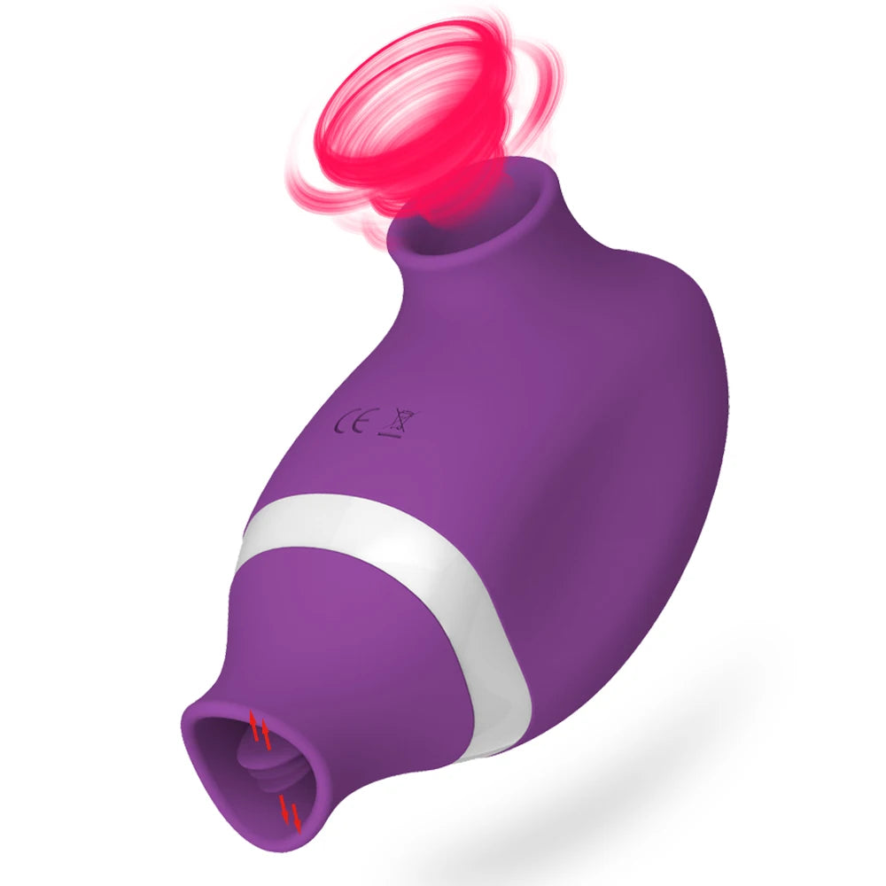 2 in 1 Tongue Licking Clit Sucker Vibrator Female for Women G-Spot Sucking Double Stimulation Nipples Massagers Sex Toy Adult