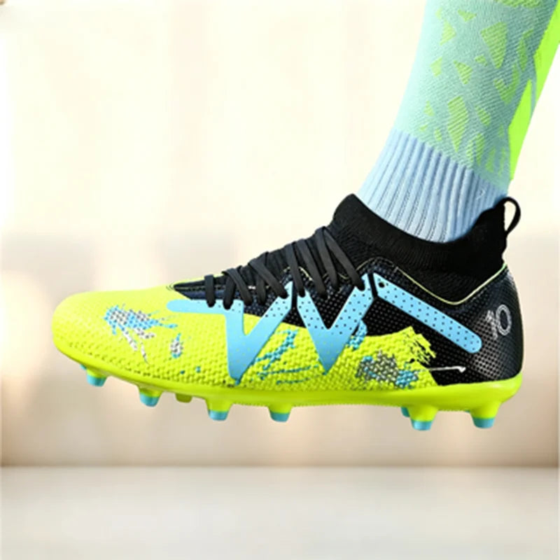 Professional AG FG Soccer Cleats Textured PU Upper High Friction TPU Stud Anti-slip Improve Grass Players Ball Control