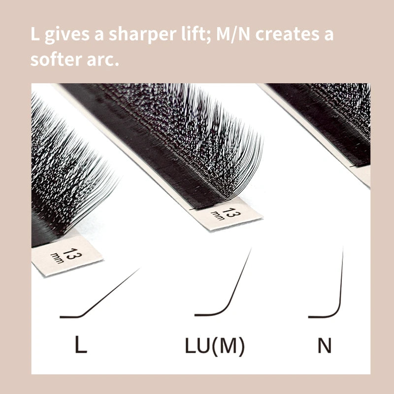 DIYDAY YY Shape Eyelash Extension C D L LU(M) N Curl Brown Lash Natural Soft Premade Volume Fans Two Tips Y-Shaped False Eyelash
