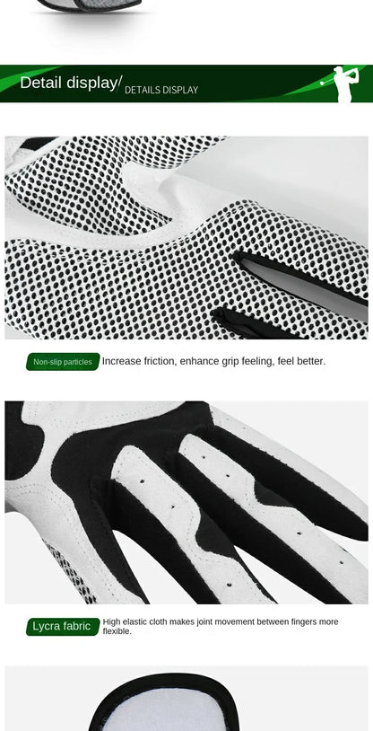 Professional Golf Gloves Microfiber Cloth Fabric Breathable Non-Slip Gloves Club Swing Putting Training Gloves