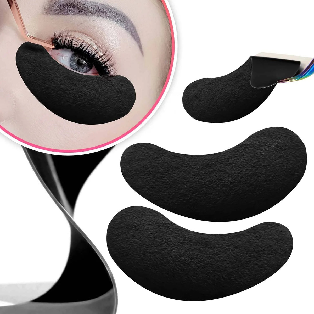 Black Under-Eye Lash Pads – 50 Pairs