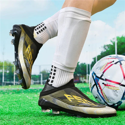 New Men Soccer Shoes Match Adult Cleats Football Boots Breathable Non Slip Training Outdoor Sport Boys Long Spikes Comfortable