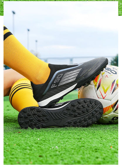 New Men Soccer Shoes Match Training Boys Breathable Adult Cleats Outdoor Sport Football Boots Non Slip Long Spikes Comfortable