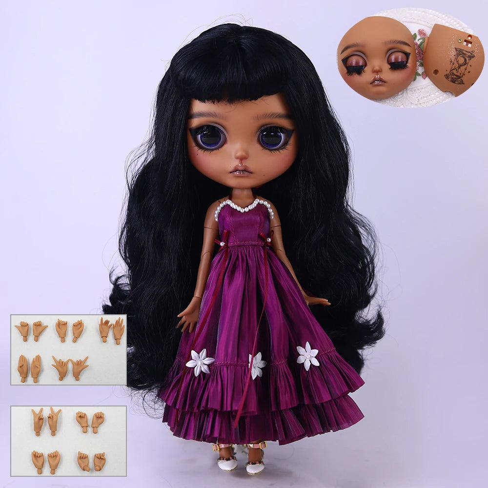 ICY DBS Blyth 1/6  Hand-Painted Doll Set Black Skin Girl Gift SD