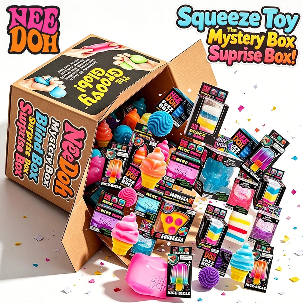 100+PCS Assorted Mixed Squish Fidget Mystery Blind Box Surprise Unbox Toy Slow Rebound Stress Relief Squeeze Sensory Toys