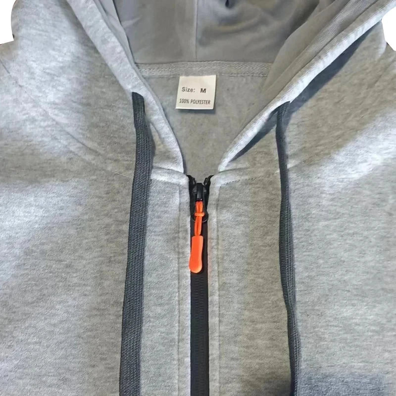 New men's hooded sweatshirt for autumn and winter 2025, fashionable outdoor jogging and fitness loose men's pullover sweatshirt