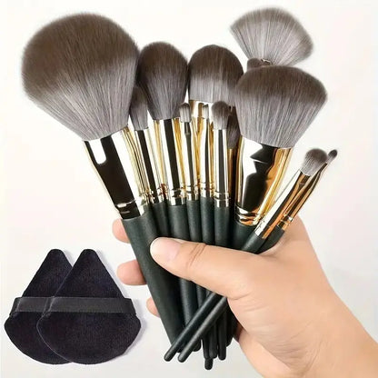 Professional Makeup Brush Set with Sponge & Storage Options