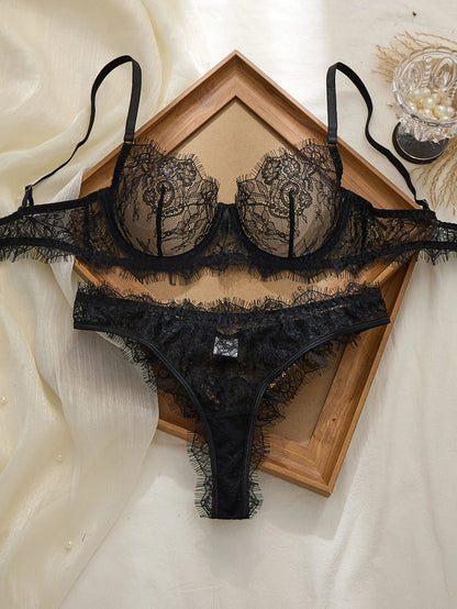 Women's Lightweight Lace Bra & Panty Set