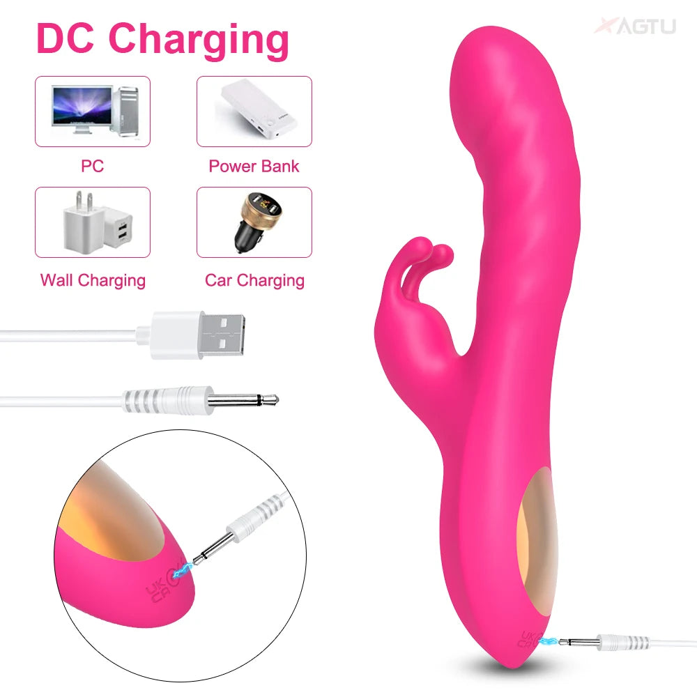 Rabbit Silicone Vibrator for Women Clitoris Stimulator G Spot Vibrating Female Dildo Sex Toys Adults Sex Shop