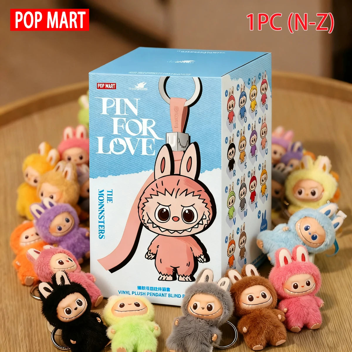 Labubu Doll (PIN for Love) Series A-Z, Perfect Gift - 100% Genuine, Collectible, Playful Design, Cute Characters, Soft
