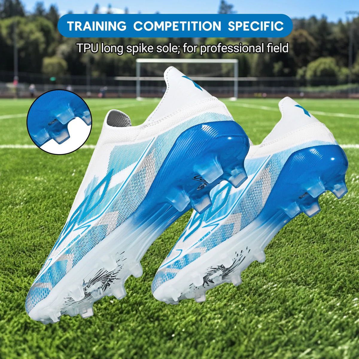 Professional Match Adult AG FG Soccer Cleats Textured PU Upper High-friction TPU Stud Anti-slip Boost Ball Control For Grass
