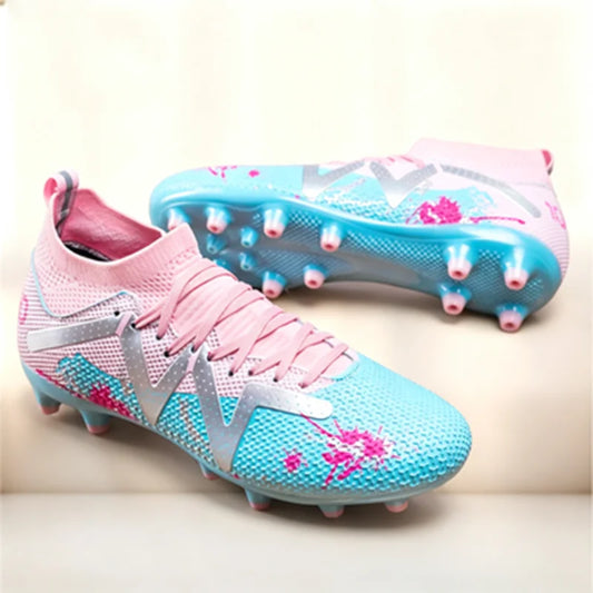 Super Light Adult AG FG Soccer Shoes PU Sweat-resistant Fabric Wearproof TPU Sole Snug Fit Unisex Natural Grass Practice Sneaker