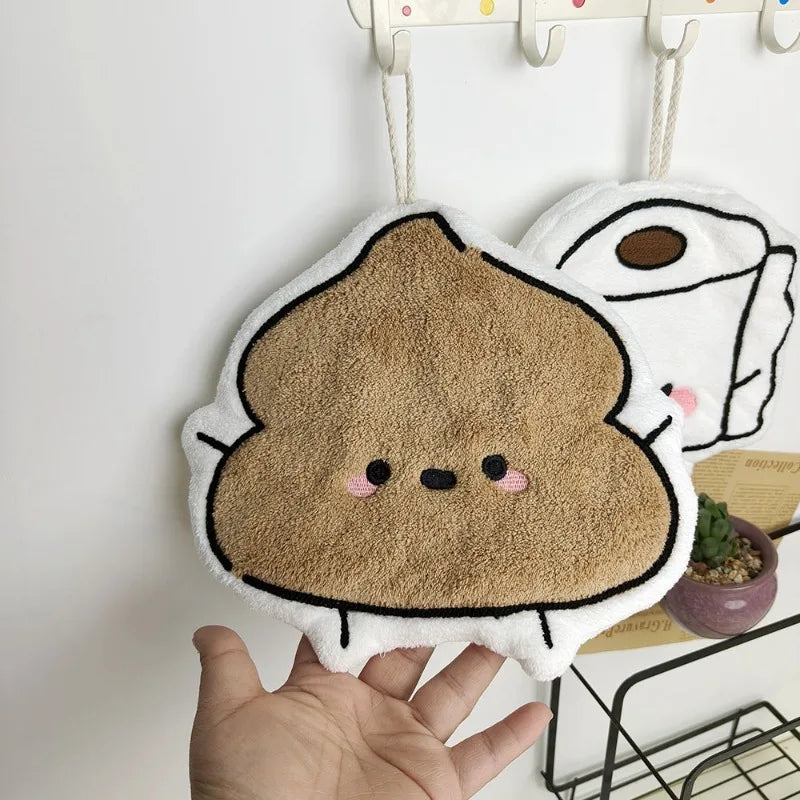 Soft Cartoon Hand Towel Wall-mounted Double-layer Thickened Coral Fleece Towel Super Water Absorbent Quick Drying Cotton Towel