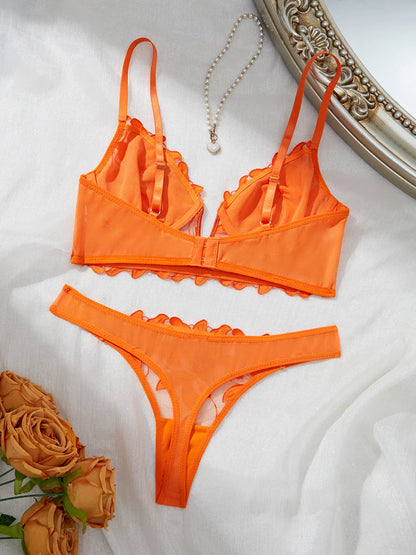 Women's Floral Lace Bra & Brief Set