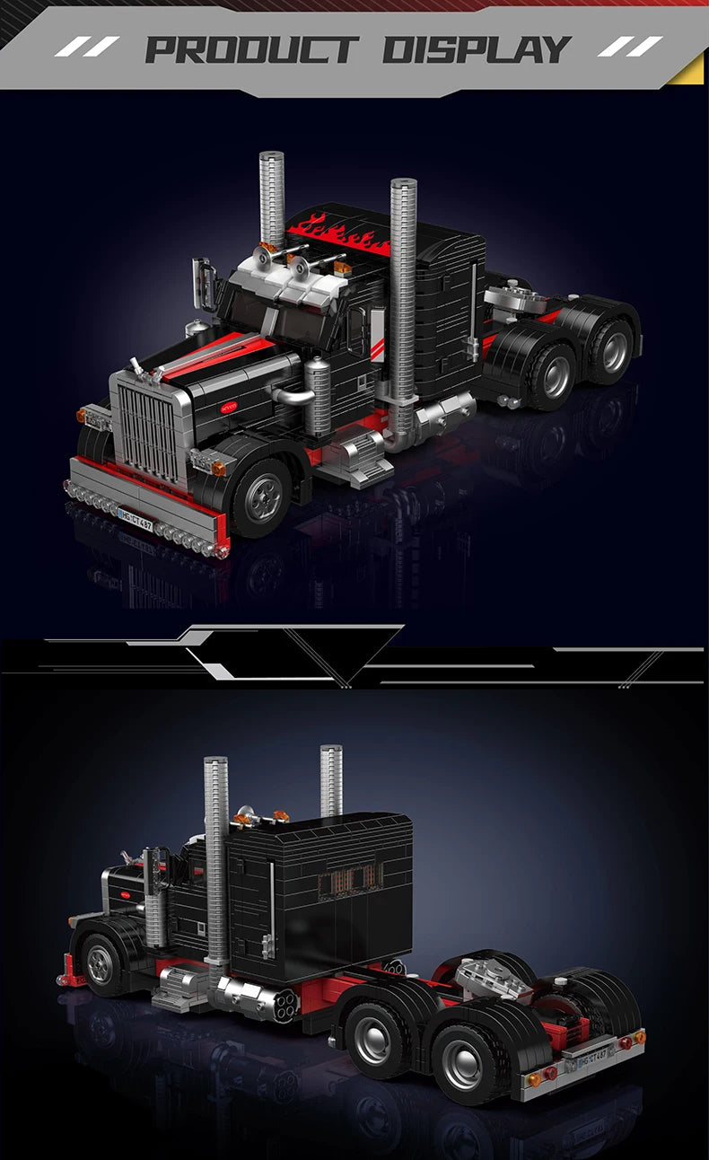 Mould King 10037 Technik American Truck Construction Kit - 1797 Pieces Truck Model Clamping Blocks for Adults