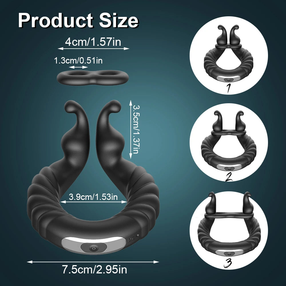 Vibrating Cock Ring Adult Sex Toys for Men, 10 Vibrating Modes Penis Ring Vibrator with Clitoral Stimulator, Male Couple Sex Toy
