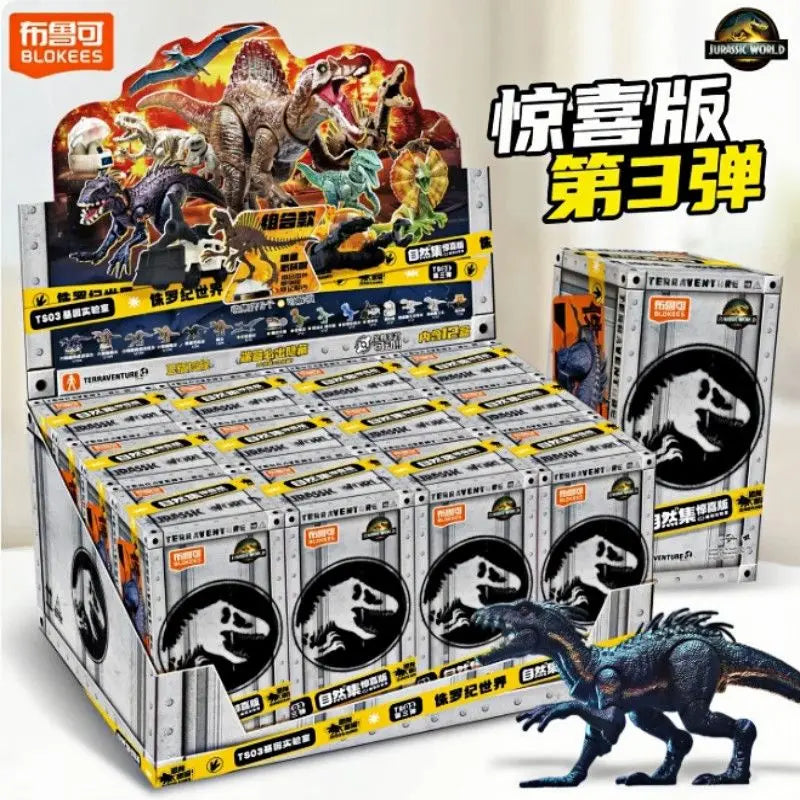Blokees Jurassic World Dinosaurs Toy Velociraptor Triceratops Indominus T-Rex Model Collection Figure Kids Gift