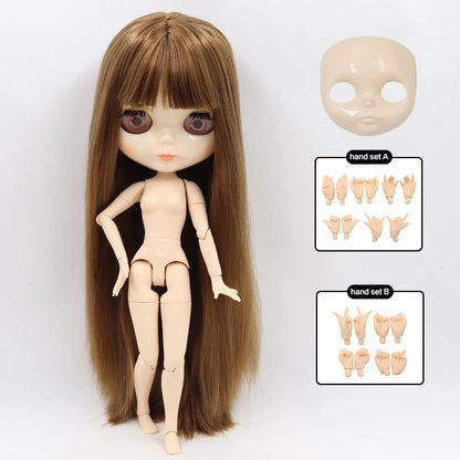ICY DBS Blyth Doll Joint Body 30CM BJD Toy White Shiny Face and frosted Face with Extra Hands AB and Panel 1/6 DIY Fashion Doll