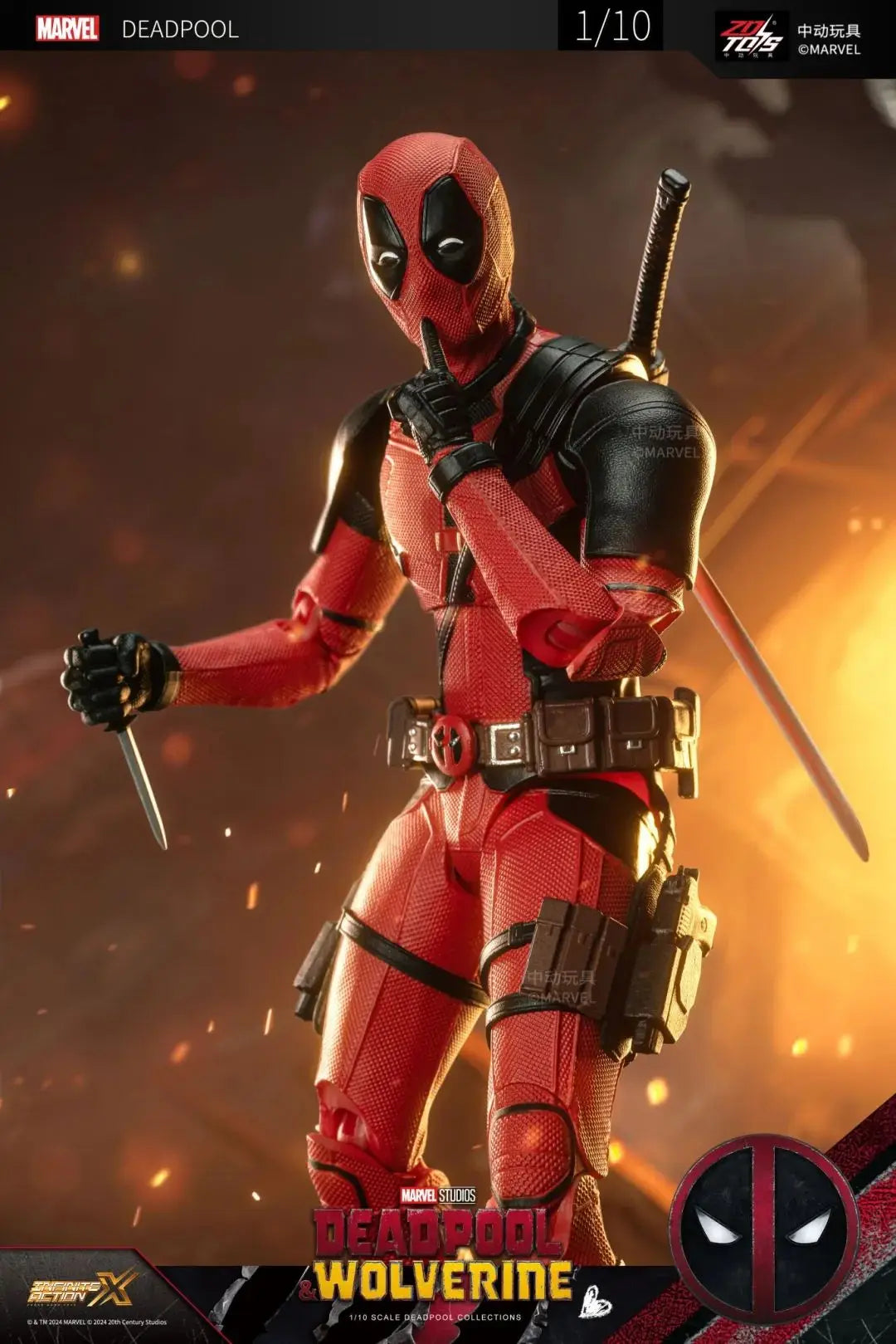 ZD Toys Deadpool & Wolverine Action Figure Deadpool 3 Movie Figure Toy Deadpool & Friend Collection Mode Statue Christmas Toys