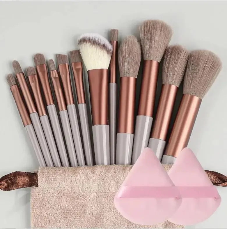 Professional Makeup Brush Set with Sponge & Storage Options