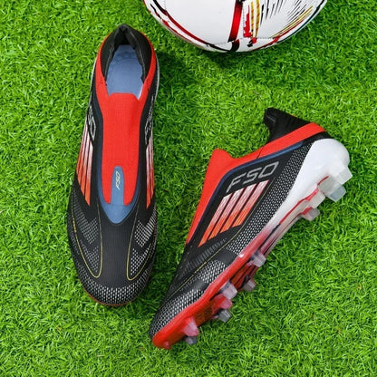 New Men Soccer Shoes Match Football Boots Training Outdoor Cleats Breathable Sport Boys Adult Long Spikes Non Slip Comfortable