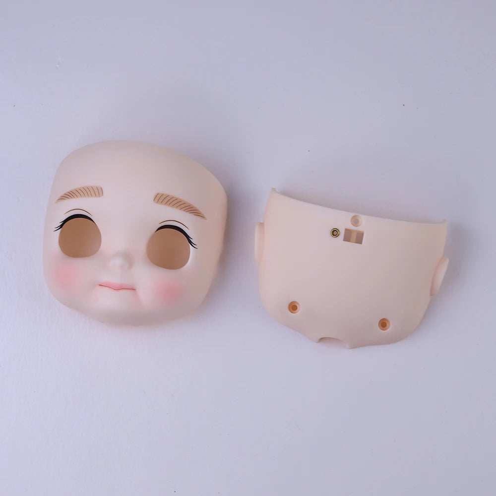 Blyth 1/6 doll hand drawn makeup face shell Blank Makeup DIY frosted face handmade