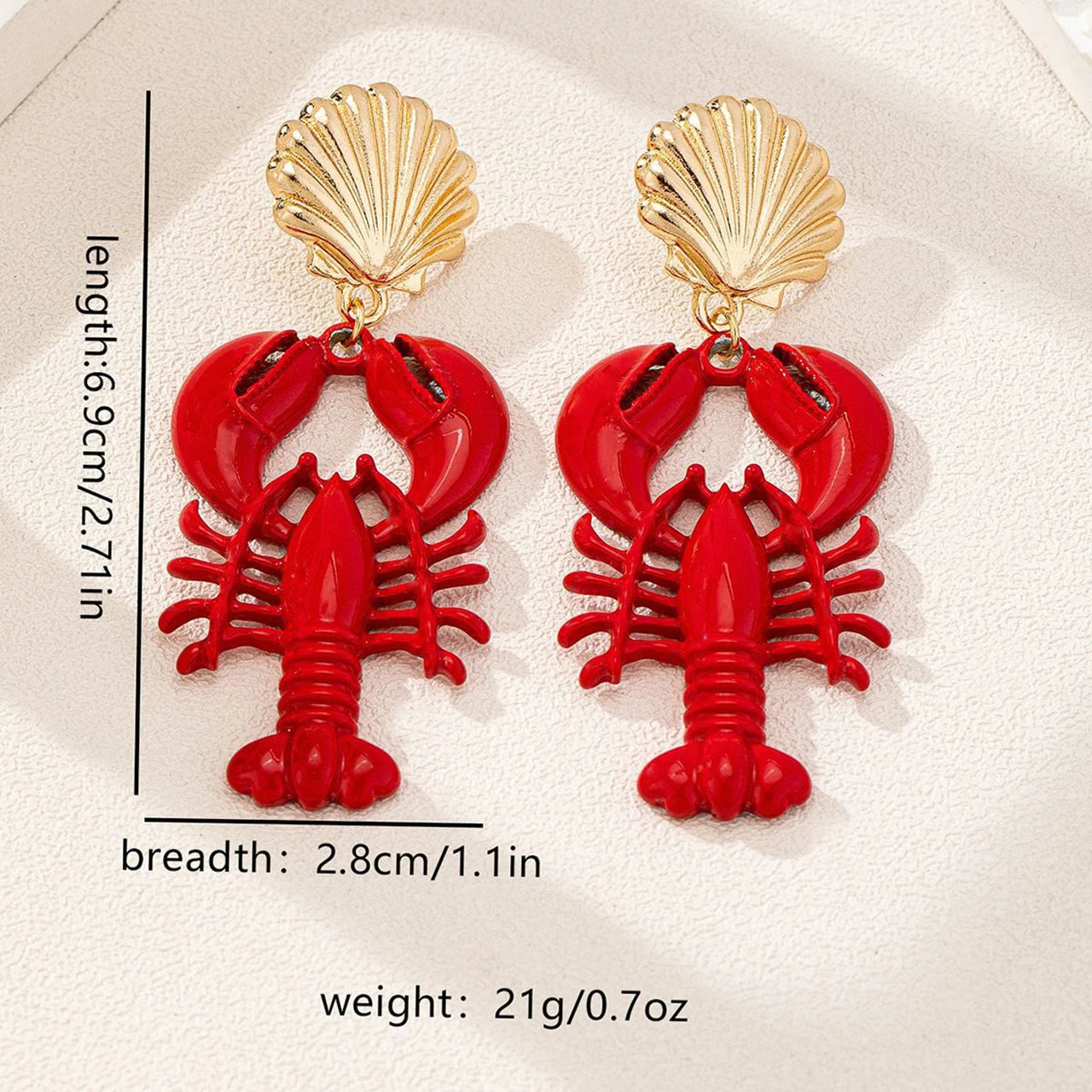 2025 Exaggerated Lobster Seashell Drop Earrings Bohemian Summer Beach Ocean Style Animal Colorful Crab Lobster Holiday Earring