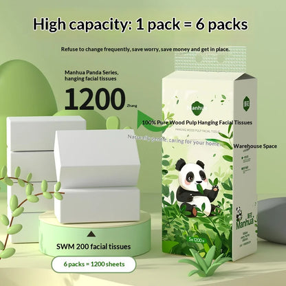 3PCS Family Set, Five Layers, 1200 Thick Large Capacity Napkins, Soft and Non Shedding, Original Wood Pulp Hanging Napkins