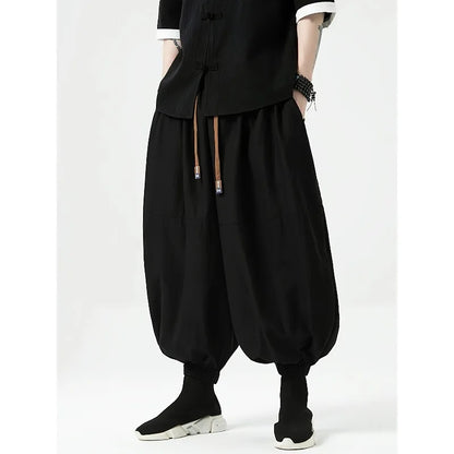 FGKKS Brand New Men Pants Fashion Korean Style Harem Loose Style Cotton Pants Male Outdoor Spring Man Solid Trousers