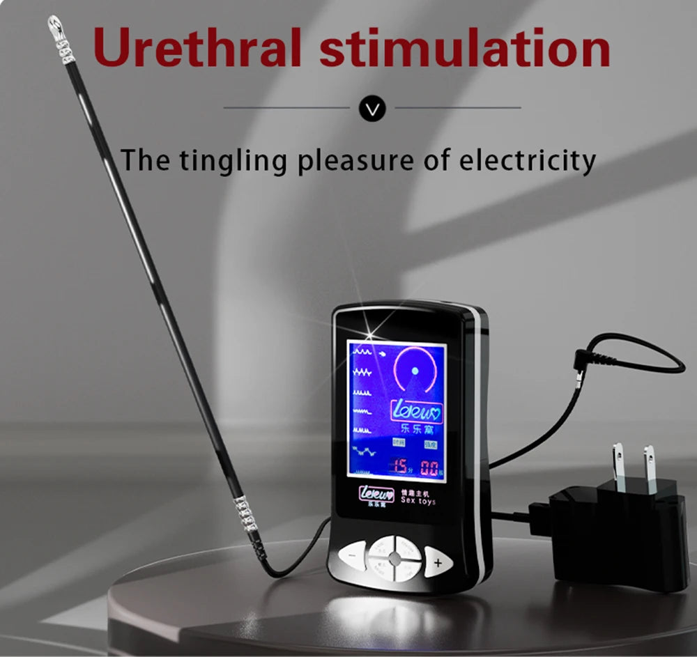 Electric Stimulation Urethral Sounding Insert Metal Male Plug Dilator Shock Masturbation Prostate Massage Horse Eye Rod Sex Toys