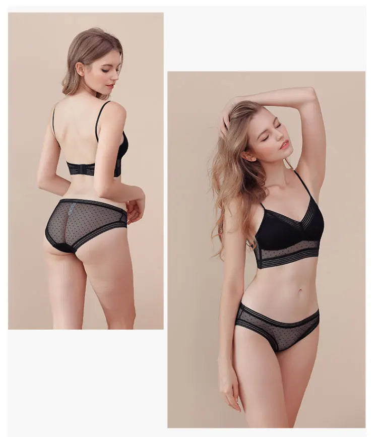 U-Shaped Backless Beautiful and sexy Bra Plus Size Lace Bra, Women's Invisible No Steel Ring Fashion Triangle Cup Bra
