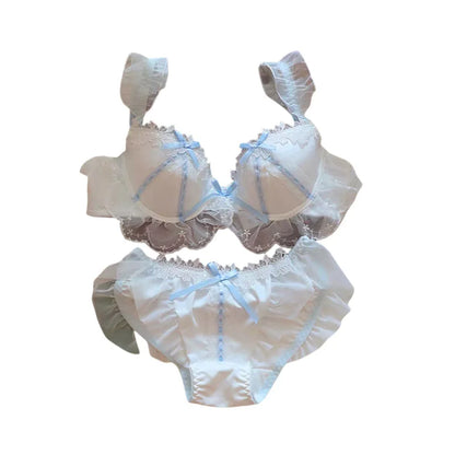 Women's Lace Bow Underwire Bra Set