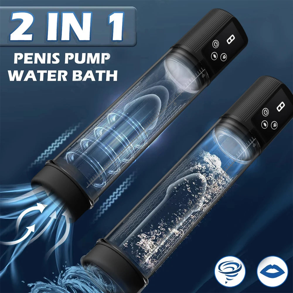Automatic Electric Penis Vacuum Pump with 9 Suction Levels Thicken Penis Enlargement Enhance Sex Toy Masturbators for Men