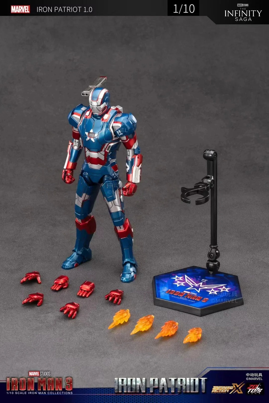 ZD Toys 1/10 Iron Man Figurines MK30 Iron Patriot Blacklash Figures MK33 MK39 MK17 MK21Action Movie Model Adult Collect Gift