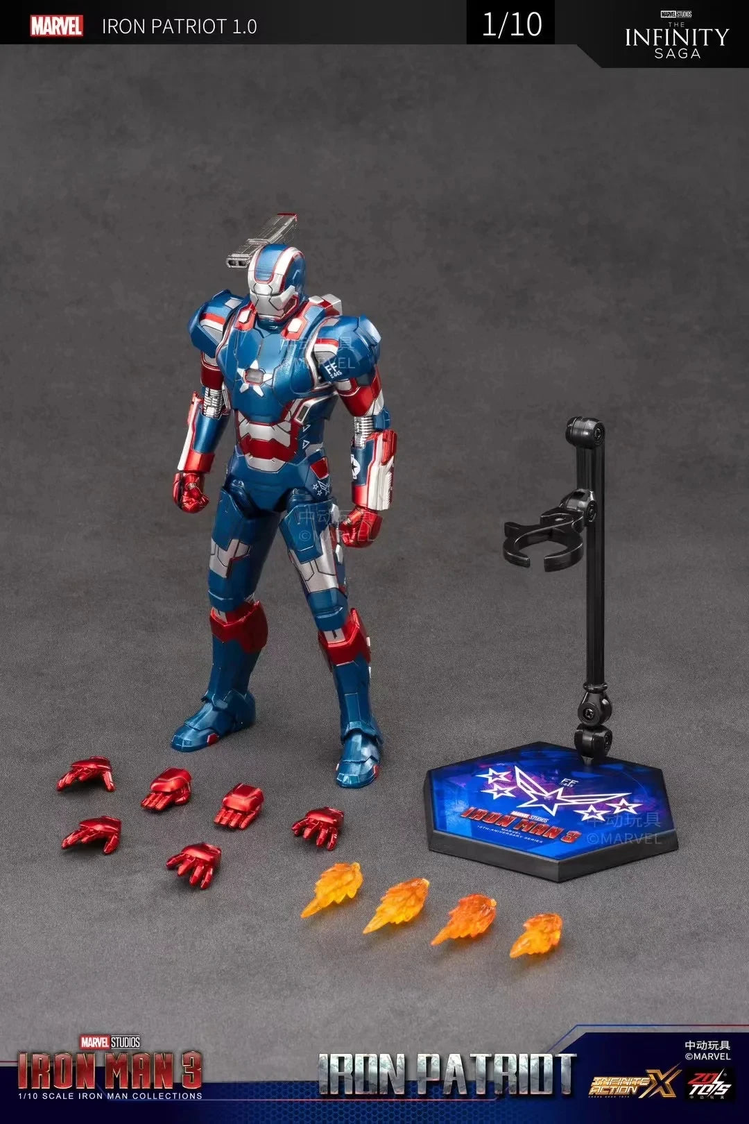 ZD Toys 1/10 Iron Man Figurines MK30 Iron Patriot Blacklash Figures MK33 MK39 MK17 MK21Action Movie Model Adult Collect Gift