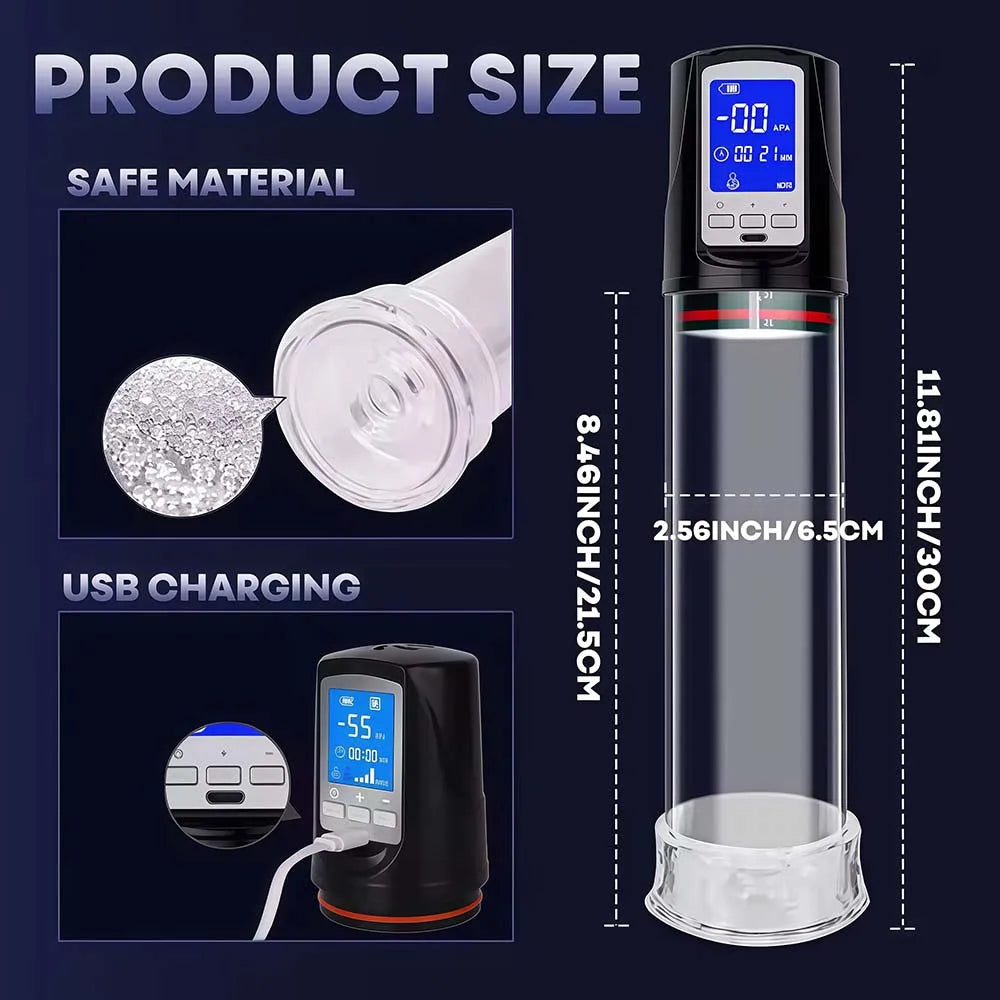 Automatic Electric Penis Pump Male Vacuum Suction Massager Delay Enlargement Glans Blowjob Masturbation Adult Sex Toys for Men