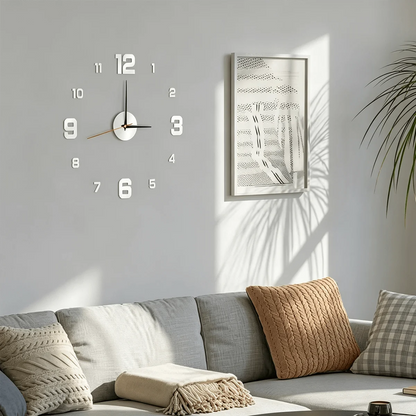 Glow-In-The-Dark DIY Wall Clock Creative Design Mirror Surface Wall Decor Sticker Clock, Minimalist Decorative Clock, Silent Wall Sticker Clock, Living Room Bedroom Wall Sticker Creative Clock (Glow-In-The-Dark Model Only Glo
